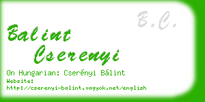balint cserenyi business card